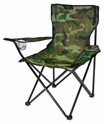Produktbild von Campingstuhl mit Getränkehalter – gepolsterter  Klappstuhl für Zelten, Angeln, Wandern, Camo 80x47x80cm