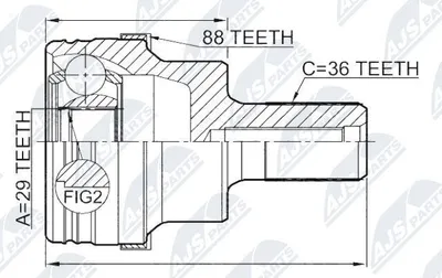 Produktbild von NTY Gelenksatz Antriebswelle Hinten Links Hinten Rechts für VOLVO V70 II (285) NPZ-FR-046
