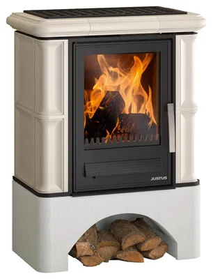 Produktbild von Justus | Kaminofen | Bavaria | 7 kW | Ahorn Weiß mit Sockel