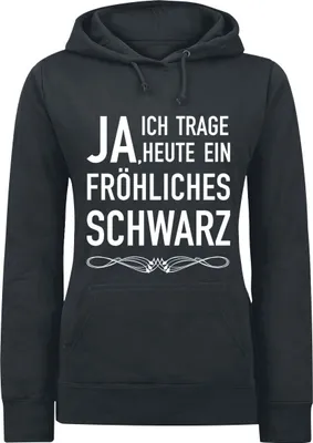 Produktbild von Sprüche Kapuzenpullover Damen Fröhliches schwarz schwarz XL