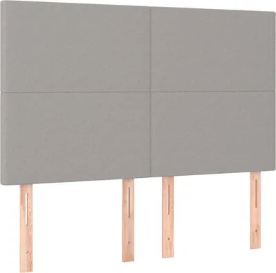 Produktbild von vidaXL Kopfteil Hellgrau 144x5x118/128 cm Stoff