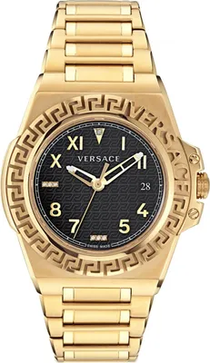 Produktbild von Versace Herren Armbanduhr Greca Reaction Diamonds Schwarz VE3I00723