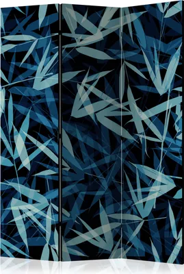 Obrázok produktu pre 3-dielny jednostranný paraván z netkanej textílie - Divoká príroda v noci 135x172 cm listy b-A-0206-z-b