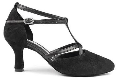 Zdjęcie produktu dla Buty do tańca damskie portdance nubuk czarne obcas 5 cm