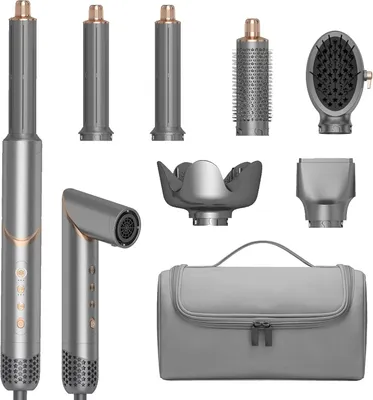 Immagine prodotto di Set per lo styling dei capelli 6 in 1 Multistyler 110.000 giri/min con spazzola rotonda, asciugacapelli, diffusore, arricciacapelli automatico e spazzola lisciante per asciugare, lisciare e arricciare