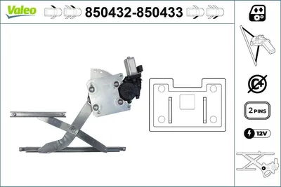 Produktbild von VALEO 850432 Elektrischer Fensterheber Vorne Links für TOYOTA COROLLA Liftback (E11) COROLLA Compact (E11) Corolla Kombi (E11) COROLLA (E11) COROLLA
