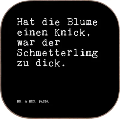Produktbild von Mr. & Mrs. Panda Tischuntersetzer Hat die Blume einen... - Schwarz - Geschenk, Tassenuntersetzer, gläseruntersetzer, Freundin, Spruch, Flaschenuntersetzer, Coaster