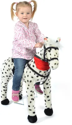 Produktbild von Pink Papaya Stehpferd zum draufsitzen | 75cm Spielpferd zum Reiten | Pferd zum Reiten für Kinder mit Sound | Sattel Pferd - Jolly