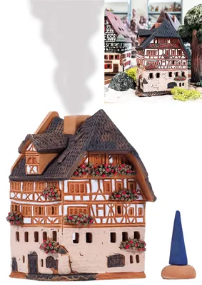 Miniatur-Tonhaus Räucherstäbchenbrenner, Dürerhaus Nürnberg, 10x7x7 cm