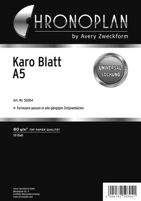 Produktbild von Chronoplan 50304, Karo Blatt, A5, weiß