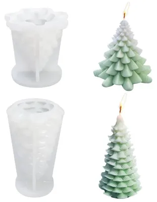 Produktbild von Kerzenformen Silikon Tannenbaum 2er Set Gießform Weihnachten