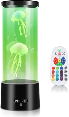 Produktbild von Aopunly LED Quallen Lampe Lavalampe 12 Farben 4 Lichtmodi Stress-Angst-Entlastung Fernbedienung  Heimdekor Lampe Unterwasser-Ozean-Stil Gemütliches Nachtlicht