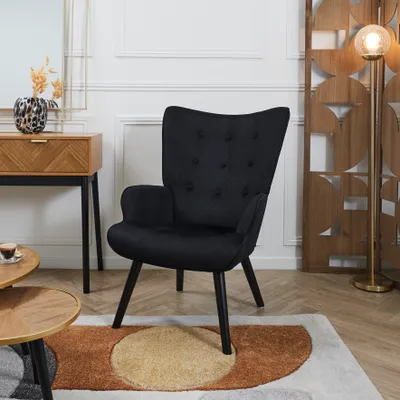 Image de Fauteuil - HOME DECO FACTORY - Giulia - Élégant - Noir
