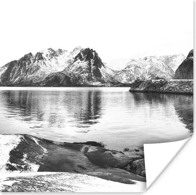 Produktbild von MuchoWow® Poster Winter - Mehr - Schwarz - Weiß 75x75 cm - Wand Dekoration