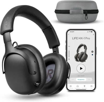 Produktbild von Over Ear Kopfhörer Hybrid Active Noise Cancelling ANC,Bluetooth 6.0, Wireless,7+1 EQ Presets, bis zu 190 Stunden Akkulaufzeit, IPX4 Spritzwasserschutz