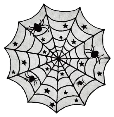 Immagine prodotto di Tovaglia a forma di ragnatela, nera, in poliestere, confezione singola, decorazione per Halloween