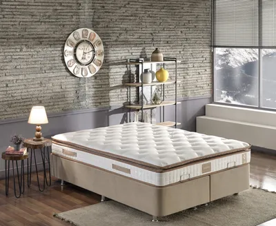Produktbild von Skye Decor, Queen 140x190 cm Double Size Padded Firm Mattress, Klassisches Bett, Weiß, Bezug: Gewebter Stoff, 140 x 190 x 25 cm