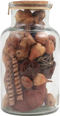 Immagine prodotto di Padiro, vaso decorativo 14 x 14 x 27 cm, color marrone chiaro, in vetro, con riempimento decorativo naturale