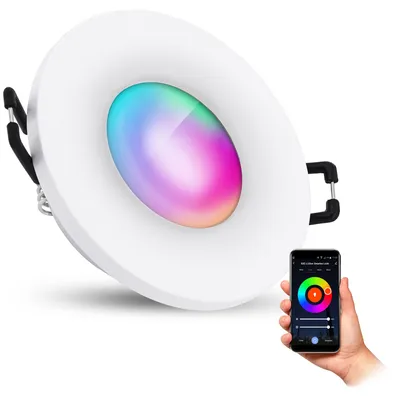 Produktbild von SSC-LUXon BEDA Bad Einbaustrahler IP65 flach dimmbar Smart inkl. WiFi LED Lampe (RGB & Weißtöne) - Spot kompatibel mit Alexa, Siri & Google