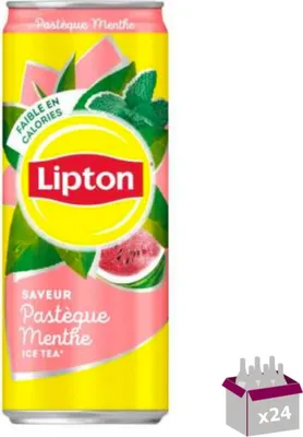 Image de Lipton Ice Tea Pastèque Menthe Slim - 24 x 33 cL