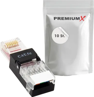 Produktbild von PremiumX 10x Netzwerkstecker ungeschirmt RJ45 CAT5e LAN Stecker Plug Connector Netzwerk