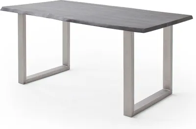 Produktbild von Esszimmer Tisch 180x100 cm, Akazie massiv, grau sandgestrahlt - COSENZA-06