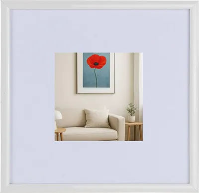 Produktbild von New Lifestyle Kunststoff Bilderrahmen mit Passepartout & Klarglas Collage Wanddeko Poster - Farbe: Weiß | Format: 20x20