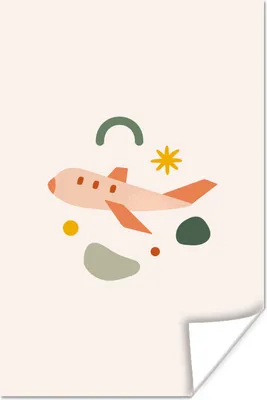 Produktbild von MuchoWow® Poster Flugzeuge - Reisen - Sommer 40x60 cm - Plakate für die Wand - Poster Babyzimmer