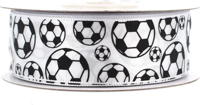 Produktbild von Satinband 25mm Fussball, 20 Meter
