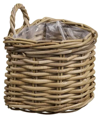 Obrázek produktu pro Košík Keli z přírodního ratanu Kubu s uchem, 37 × 23 × 27 cm