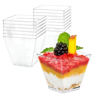 Imagen del producto de Juego de 50 vasos transparentes para postres, de 60 ml