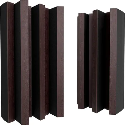 Zdjęcie produktu dla Zestaw 2 sztuk – dyfuzor akustyczny | Dyfuzja i absorpcja dźwięku 2D | 50 x 25 cm | Kontrola hałasu i redukcja echa | [Arto-HALF | Wenge]