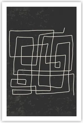 Produktbild von Poster - Poster ohne Rahmen - Schwarzweiß Labyrinth Linie - 61x91,5 cm - Wand Bild - Wanddeko - Wandbilder - Kunstposter - Wandposter - Bilder - Kunstdruck - Wanddekoration - Wandbild P2XPA61x91-5110