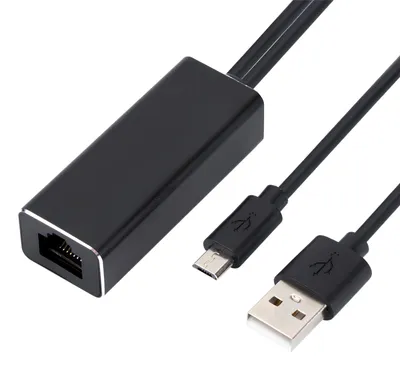 Immagine prodotto di Adattatore Ethernet per Fire TV Stick e Chromecast, da Micro USB a RJ45, adattatore di rete LAN, 100 Mbps