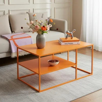 Immagine prodotto di Tavolino 'Solund' in acciaio 90 x 60 x 45 cm arancione
