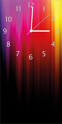 Produktbild von Wallario Design Wanduhr bedruckt, Größe 30 x 60 cm, Motiv: Bunte Regenbogenstreifen auf Schwarz