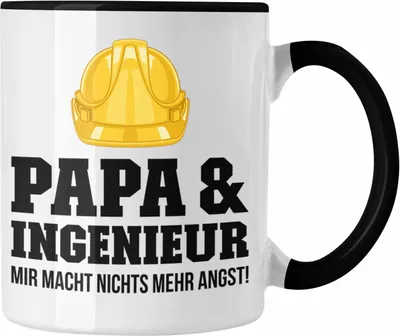 Produktbild von Trendation - Ingenieur Papa Tasse Gadget Geschenk Ingeneur Kaffeetasse Geschenkidee (Schwarz)