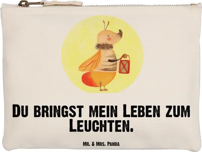 Produktbild von Mr. & Mrs. Panda Etui Glühwürmchen Grösse XL Große - Weiß - Geschenk, Federmappe, kosmetiktäschchen, Schlampermäppchen, Glühwurm, Kulturbeutel, Lieblingsmensch, Mäppchen