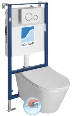 Produktbild von AVVA Spülrandloses Wand-WC mit UP-Spülkasten, weiß
