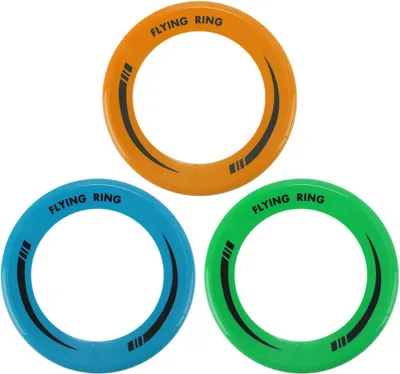 Productafbeelding van Frisbee set 24.5 cm, 3 stuks, rond, polypropyleen, geel groen blauw, voor buiten