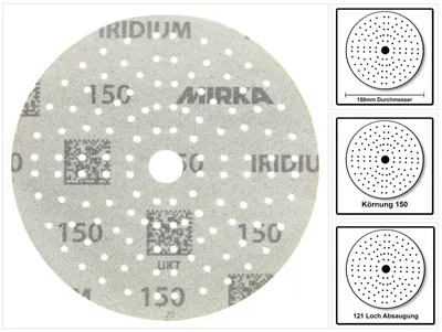 Produktbild von Haftschleifscheibe IRIDIUM Grip 121L 150mm K.150 f.HO/Metall/Lack/Ku.