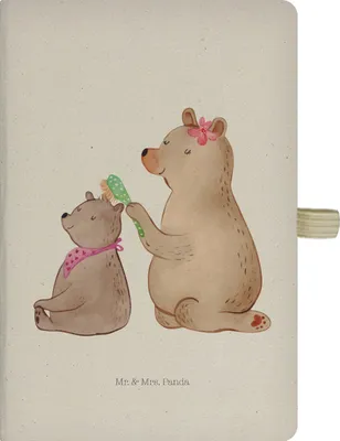 Produktbild von Mr. & Mrs. Panda Tagebuch Bär Kind - Transparent - Geschenk, Mutter, Muttertag, Journal, Familie, Mama, Kladde, notizbuch, Reisetagebuch, Skizzenbuch