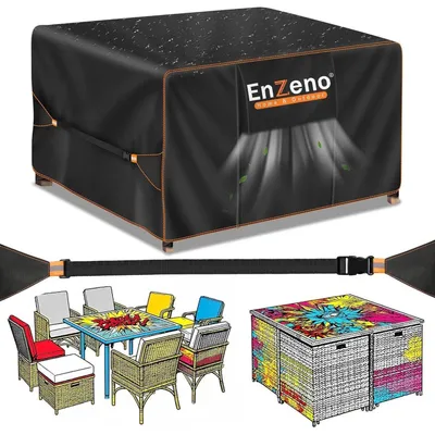 Produktbild von Gartenmöbelabdeckung wasserdicht 110x110x74cm Oxford Stoff mit Entlüftung