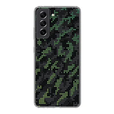 Produktbild von MuchoWow® Handyhülle Schutzhülle Hülle für Samsung Galaxy S21 FE Camouflage-Muster aus grünen und grauen Punkten Silikon Softcase Handy Hülle - Mobiltelefonhülle