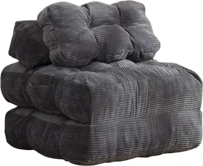 Produktbild von 1-Sitzer Schlafsofa – 3-in-1 Klappbares Schlafsessel Sofa mit Kissen – Dunkelgrau – Multifunktionale Schlafcouch