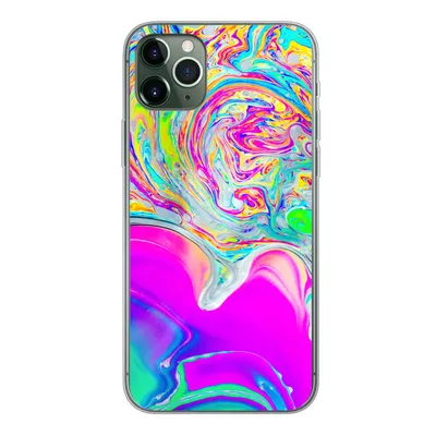 Produktbild von MuchoWow® Handyhülle Schutzhülle Hülle für iPhone 11 Pro Max Kunst - Farben - Psychedelisch Silikon Softcase Handy Hülle - Schutz