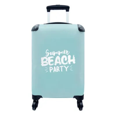 Produktbild von MuchoWow® Koffer Handgepäck Trolley Rollkoffer Kleine Reisekoffer mit 4 Rollen - Sommer - Blau - Weiß - Cabin Size < 55x40x23 cm & 55x40x20 cm - Fotokoffer - Kabinenkoffer - Boardgepäck - Reise-Box - Reisekoffer - Reisegepäck - Koffer mit Bild - Trolley für Kinder