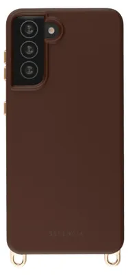 Productafbeelding van Selencia Rivièra MagSafe Backcover met afneembare haakjes voor de Samsung Galaxy S21 - Choco Brown