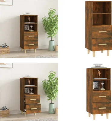 Zdjęcie produktu dla vidaXL Kredens dąb wędzony 34,5x34x90 cm materiał drewnopochodny - Kredens - Kredensy - Szafka - Szafka do przechowywania