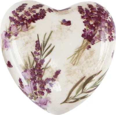 Produktbild von Deko Herz Keramik mit Lavendelmotiv für Vintage Dekoration